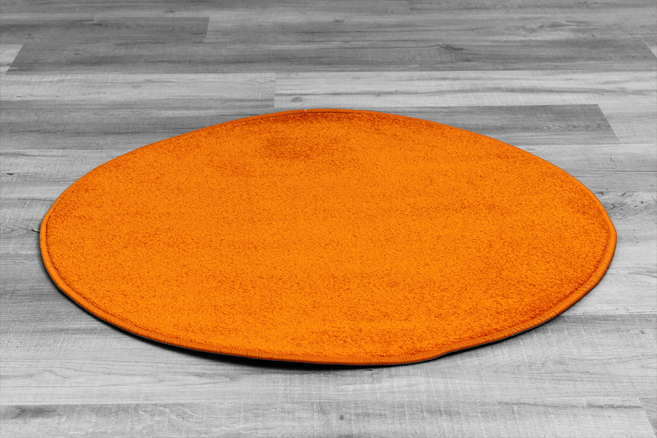 Zora egyszínű körszőnyeg Narancs 80 cm átmérőjű